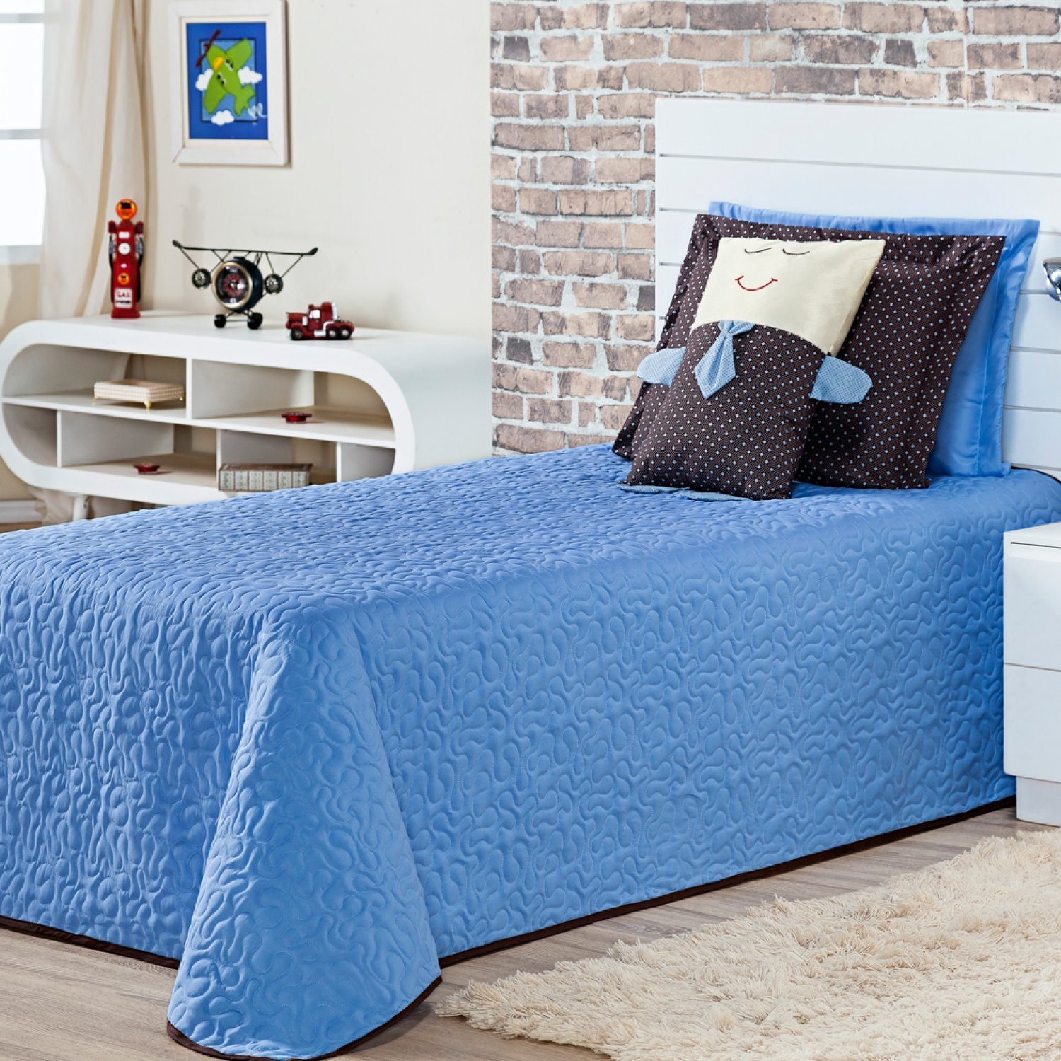 roupa de cama azul